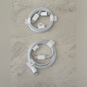 NWT Two (2) Apple USB-C to Lightning Cables - Brand New - White